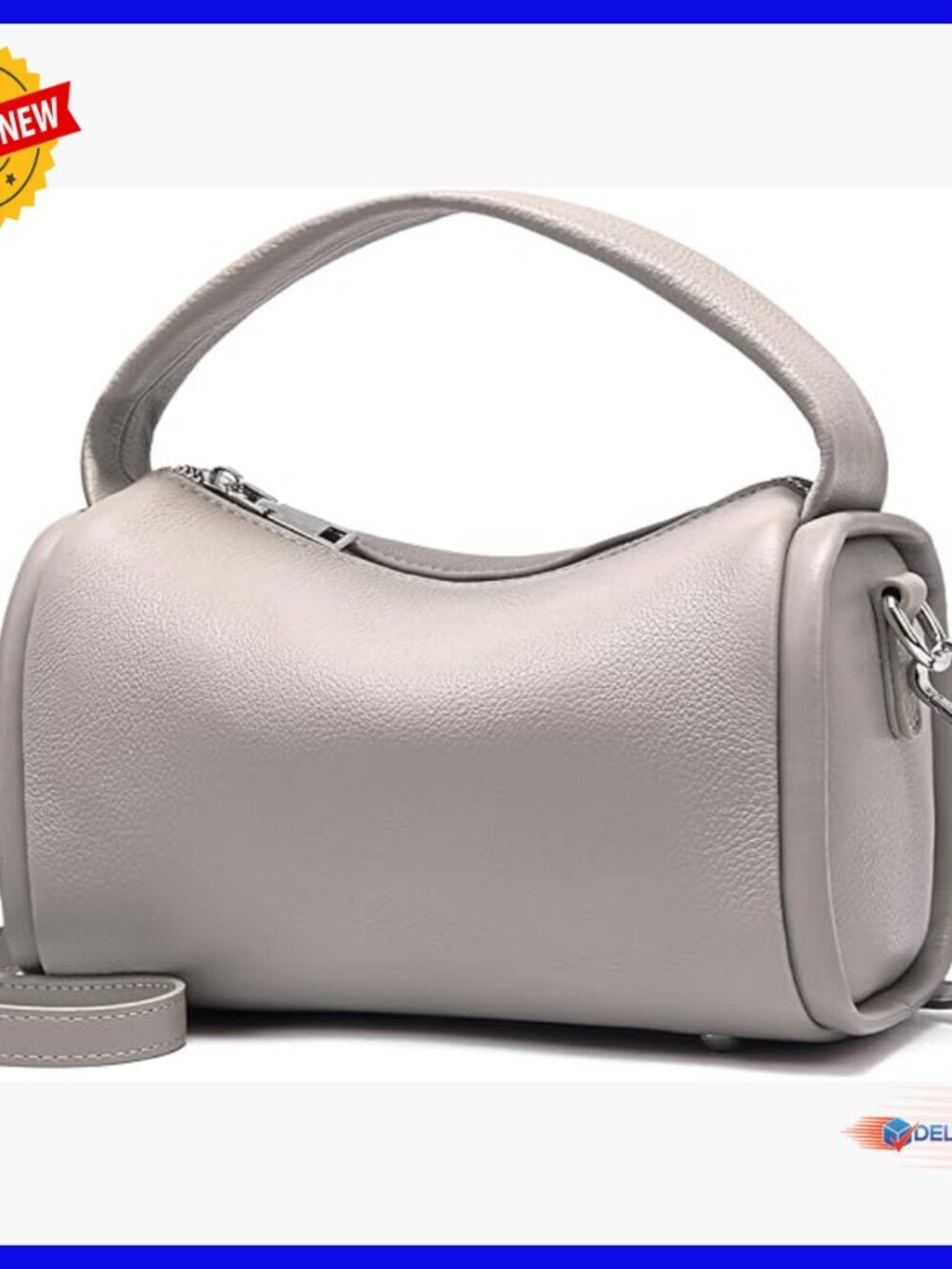Genuine Leather Hobo Crossbody Bag with Adjustable Strap